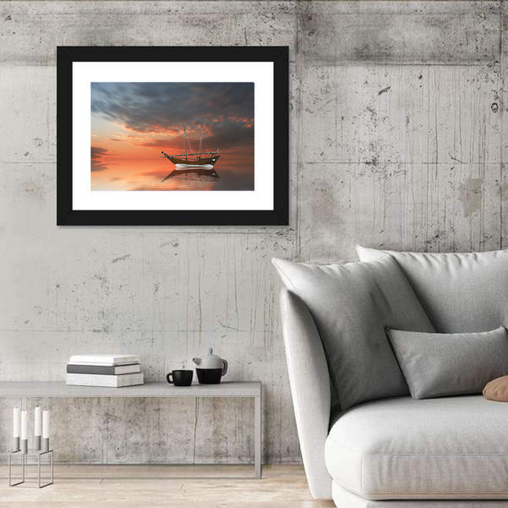 Dhow at Sunset Wall Art