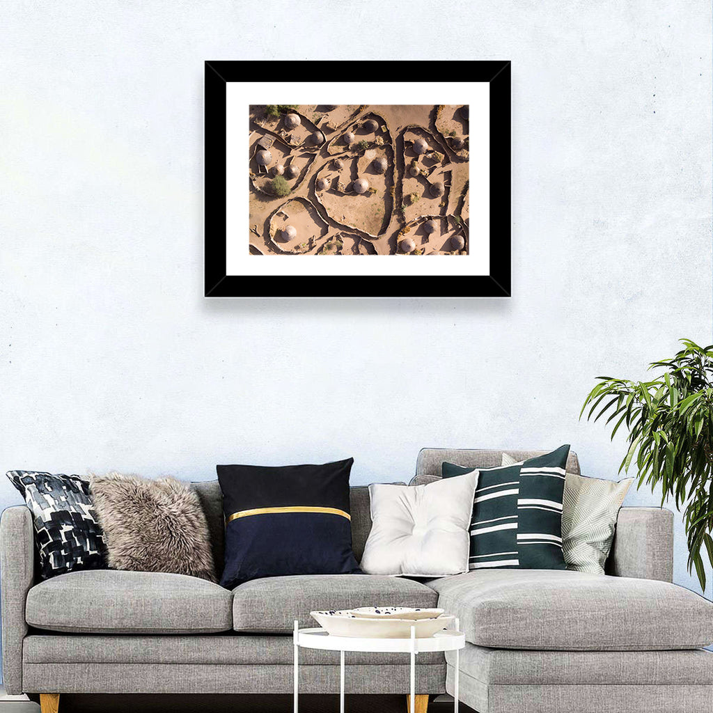 Thatched Huts in Chad Wall Art