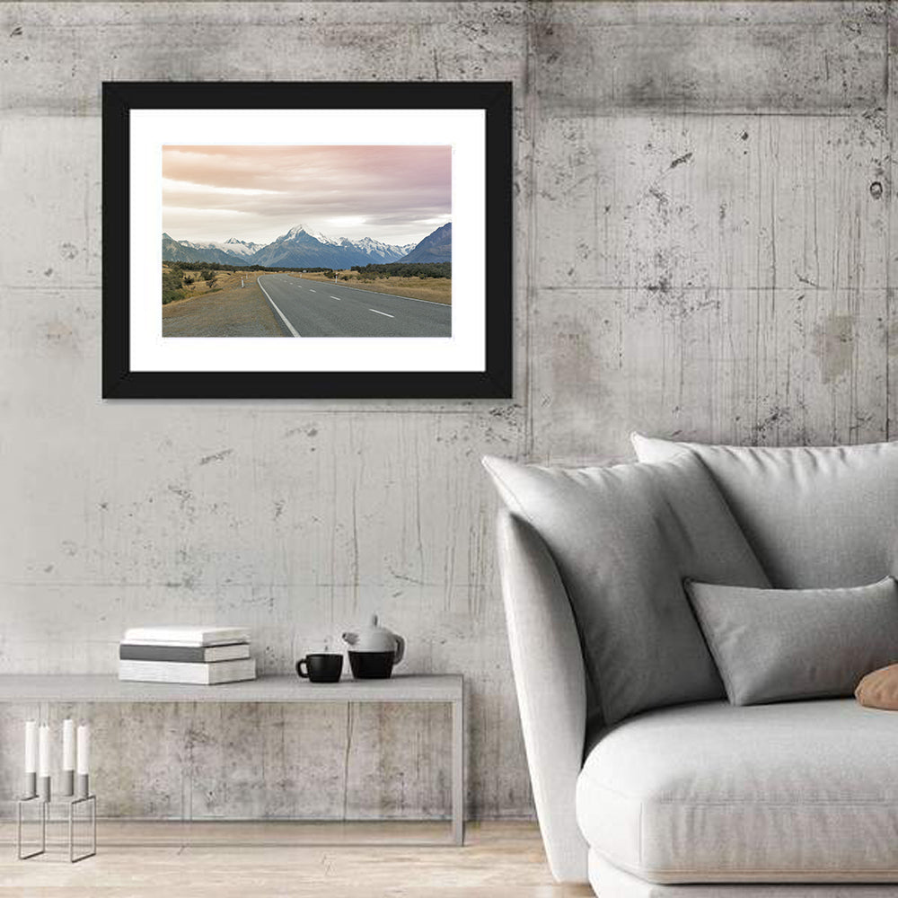 Road to Mount Cook Wall Art in a room, landscape