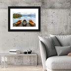 Moored Boats on Misty Lake Bled Wall Art