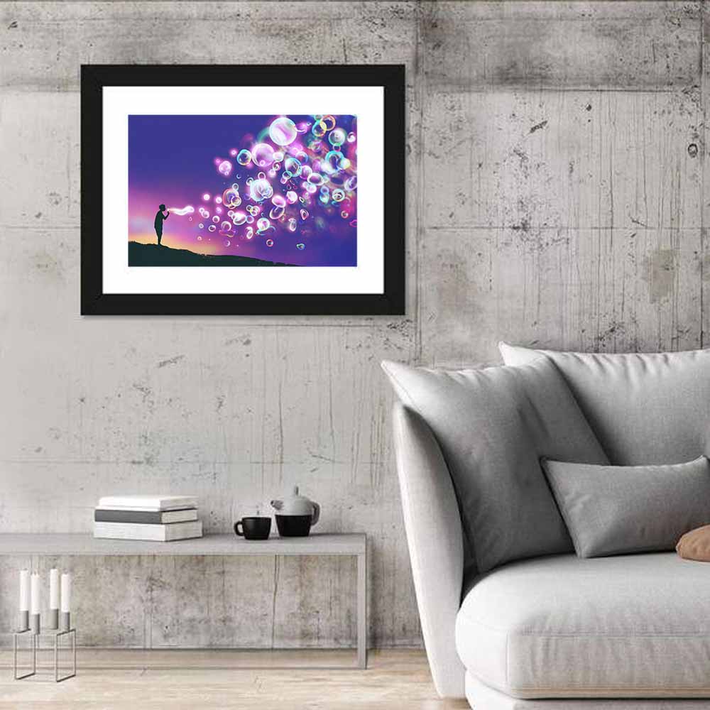 Child Blowing Soap Bubbles Wall Art