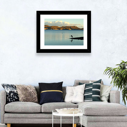 Lake Pleasant Fisherman Silhouette Wall Art