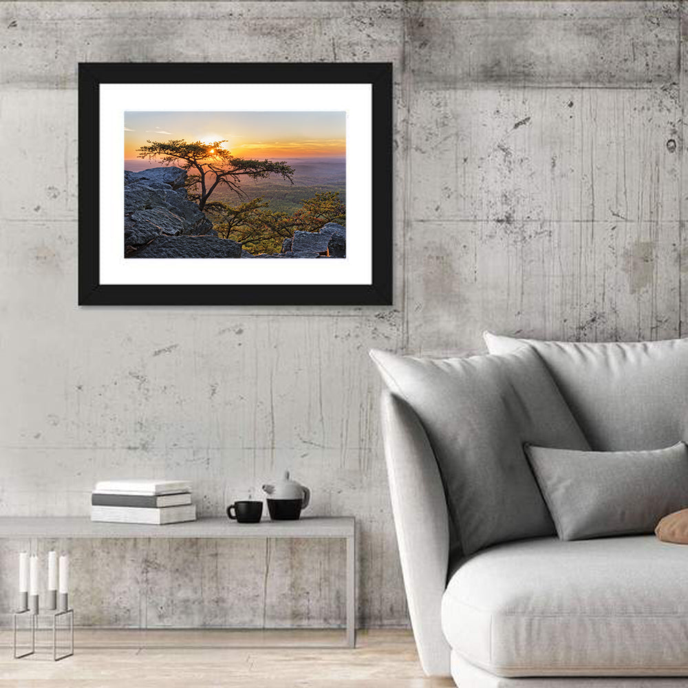 Cheaha State Park Sunset Over Pulpit Rock Wall Art in a room, landscape