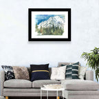Snowy Mountain Watercolor Wall Art