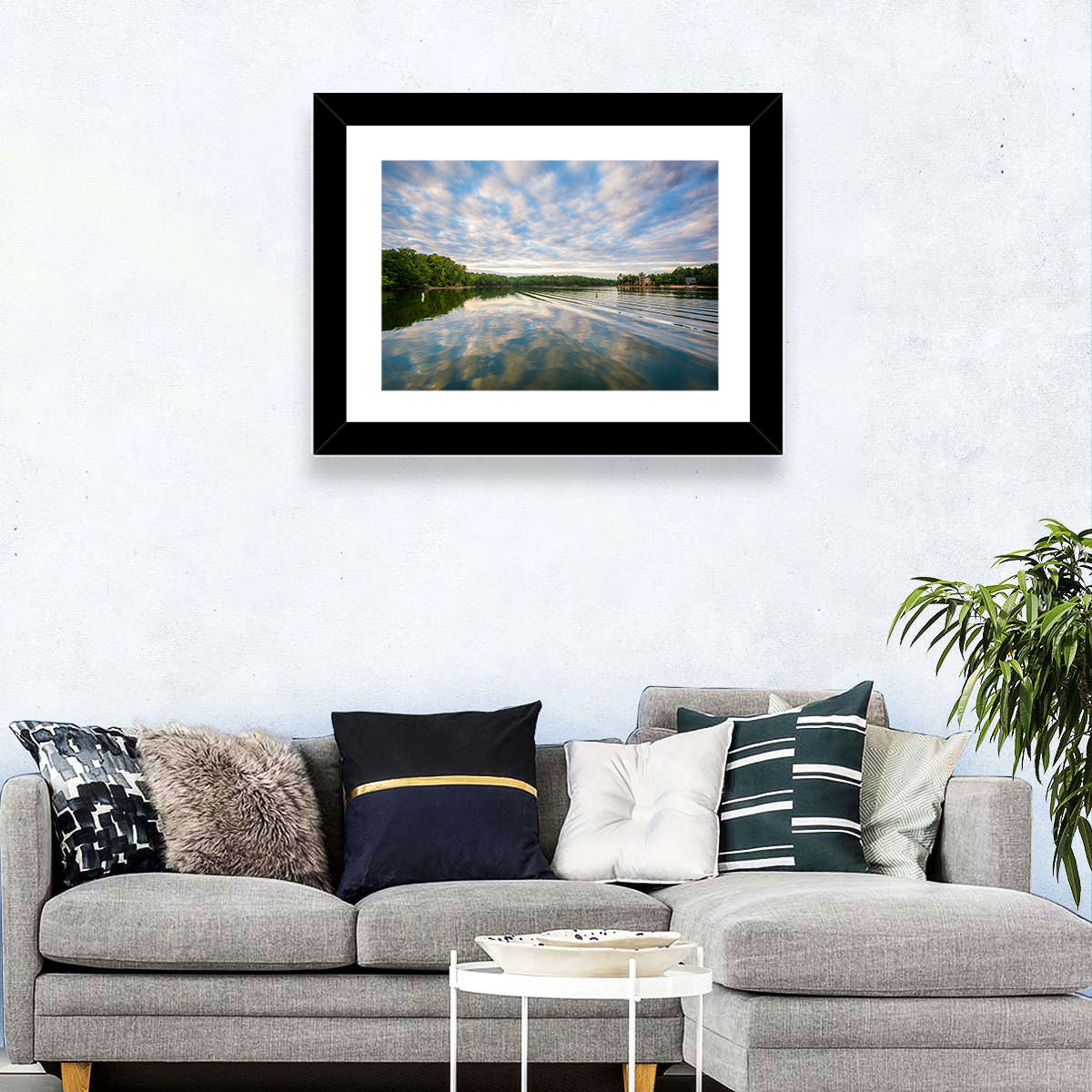 Cloudy Lake Norman Landscape Wall Art