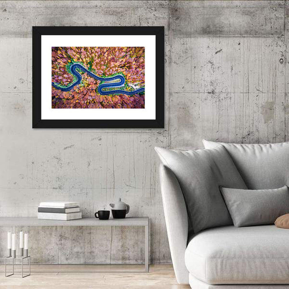 Aerial Winding Road Wall Art