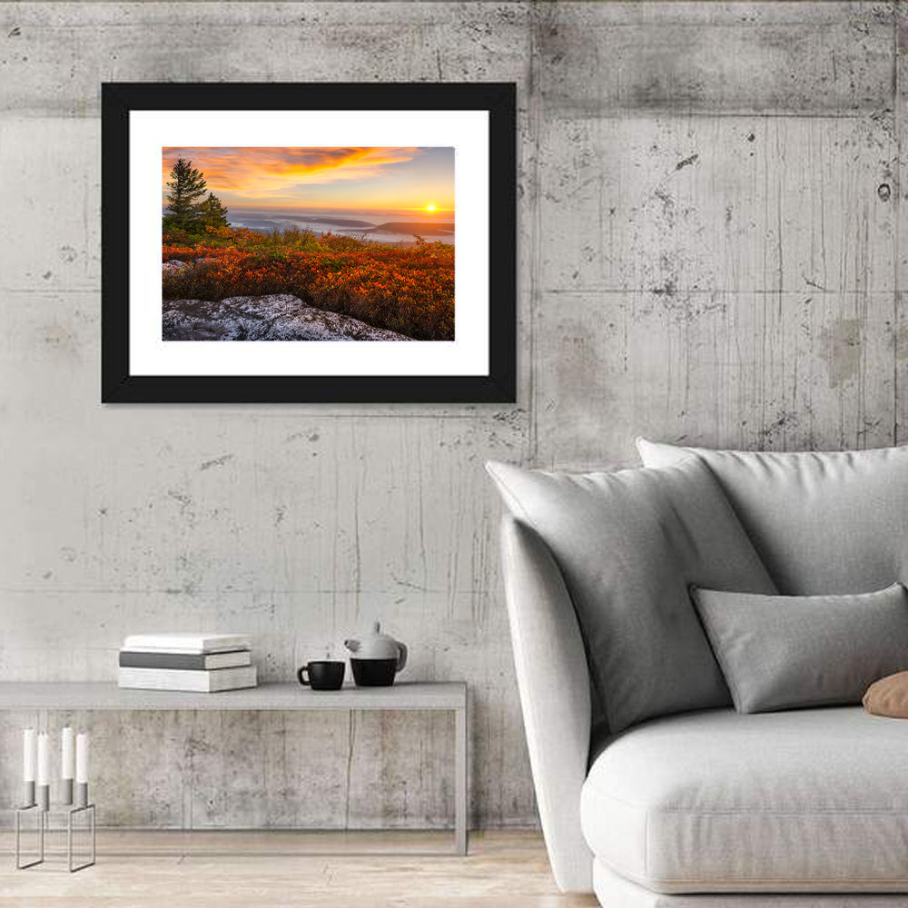 Sunrise Over Dolly Sods Wall Art in a room, landscape