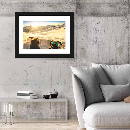First Person Snowboard Sunrise Wall Art