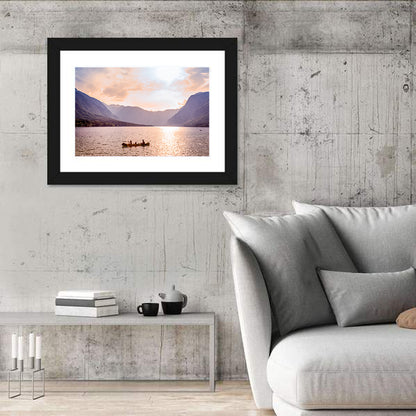 Lake Bohinj Canoe at Sunset Wall Art