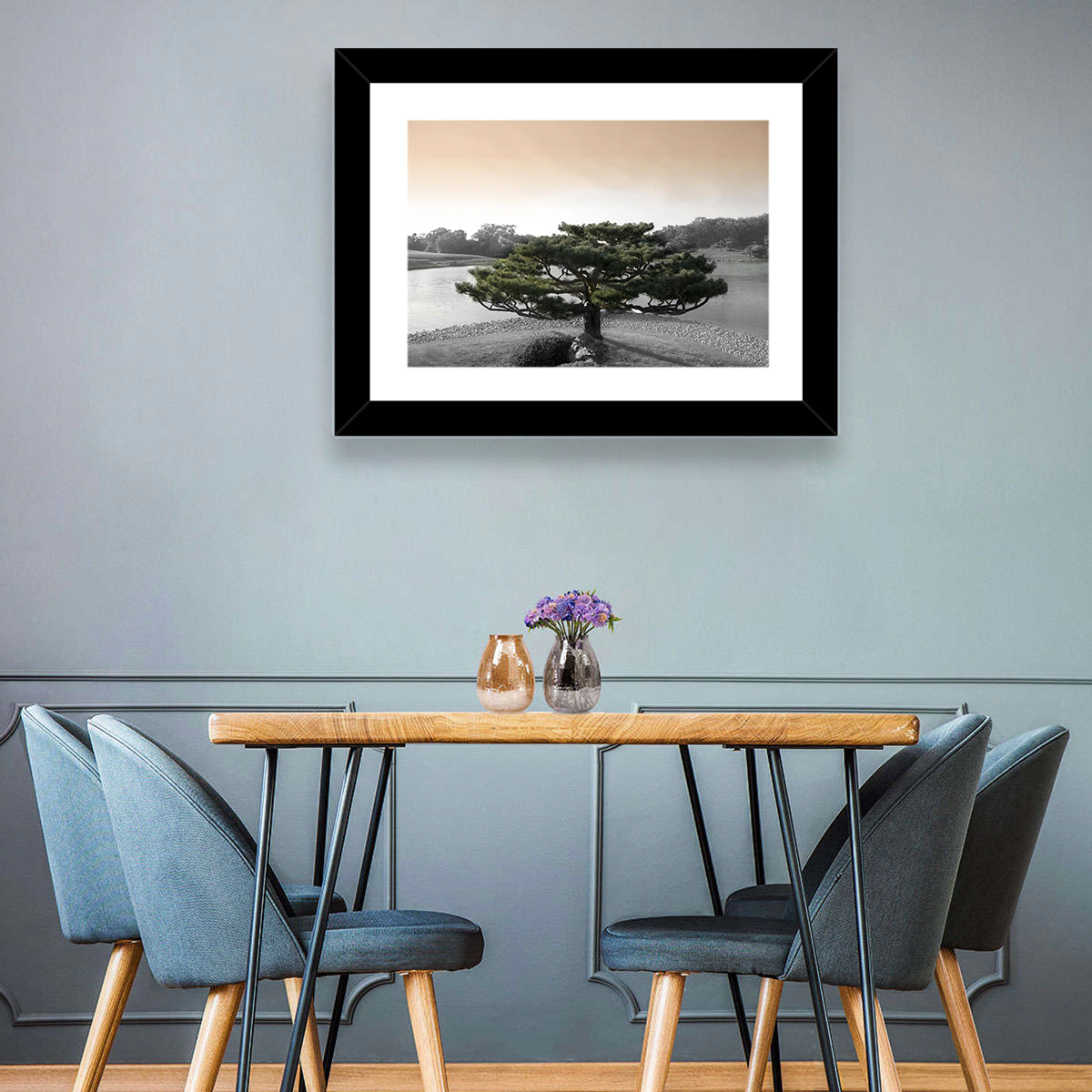 Bonsai Pine in Japanese Garden Wall Art