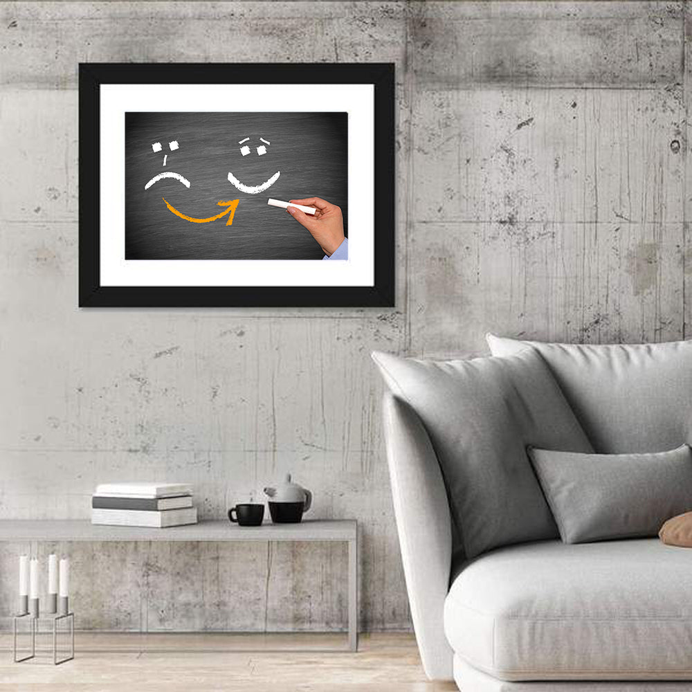Chalkboard Mood Shift Smiley Arrow Wall Art