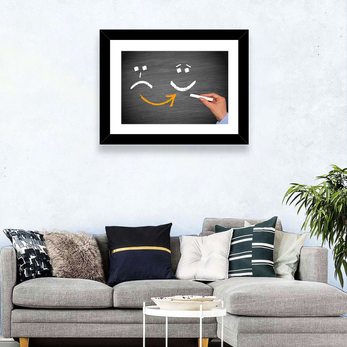 Chalkboard Mood Shift Smiley Arrow Wall Art