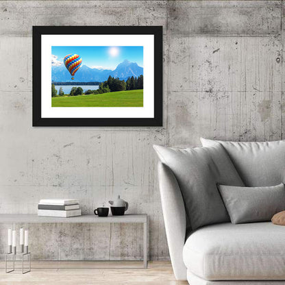 Bavarian Lake with Hot Air Balloon Wall Art