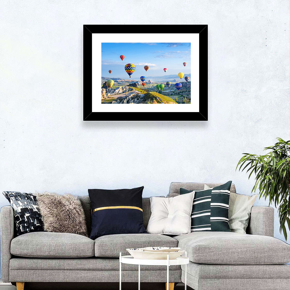 Cappadocia Hot Air Balloons Over Rock Valleys Wall Art