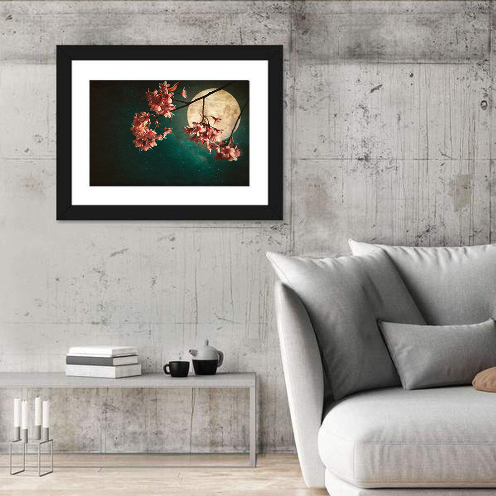 Moonlit Sakura Blossoms Wall Art