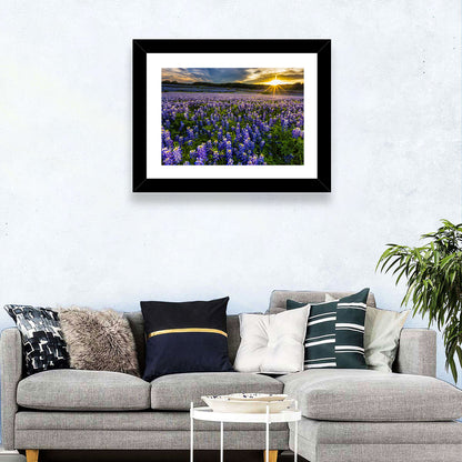 Texas Bluebonnet Field at Sunset Wall Art