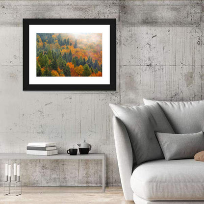 Misty Autumn Forestscape Wall Art