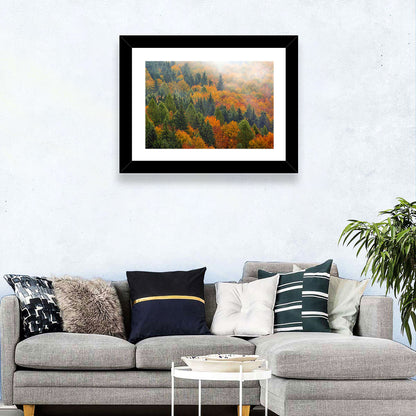 Misty Autumn Forestscape Wall Art
