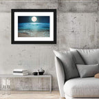 Full Moon Over Beach Wall Art