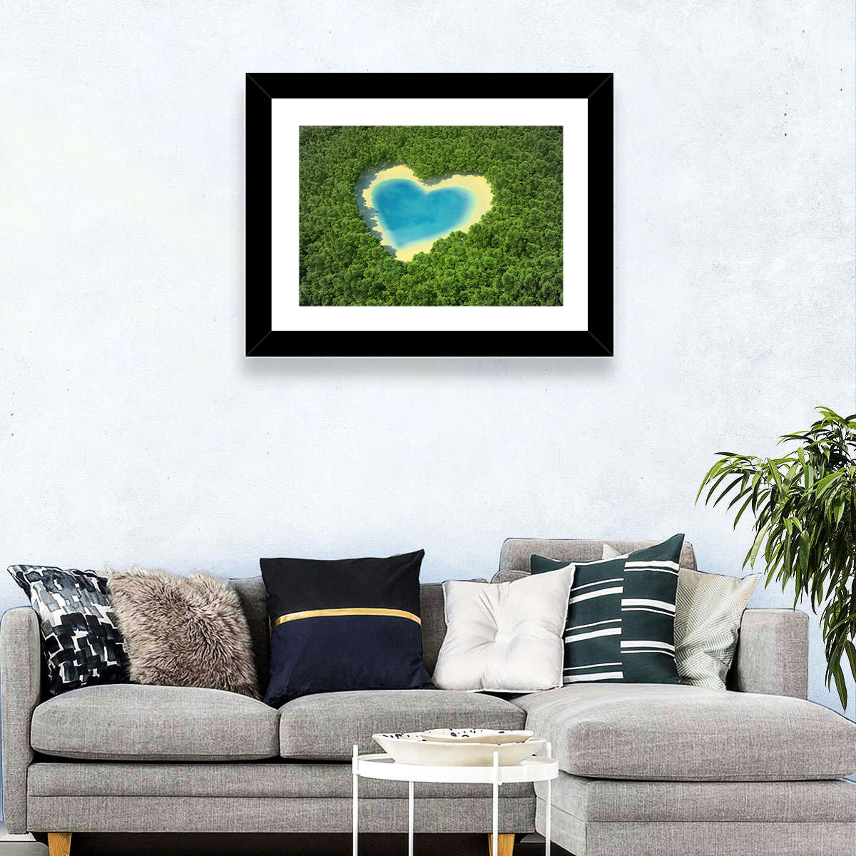 Heart-shaped Pond Aerial View Wall Art