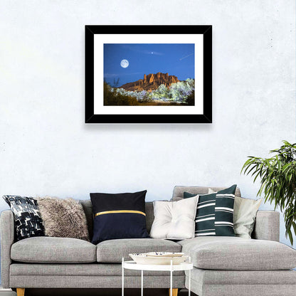 Moonlit Superstition Mountains Arizona Wall Art