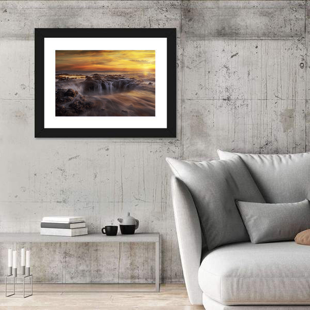Thors Well at Cooks Chasm Sunset Wall Art in a room, landscape
