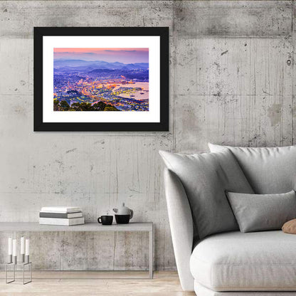 Sasebo Downtown Twilight Harbor Wall Art