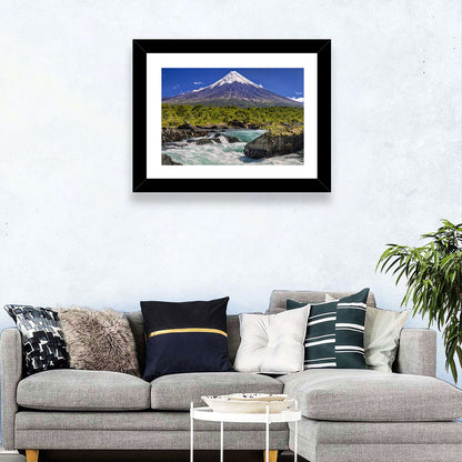 Osorno Volcano Over Petrohue Rapids Wall Art