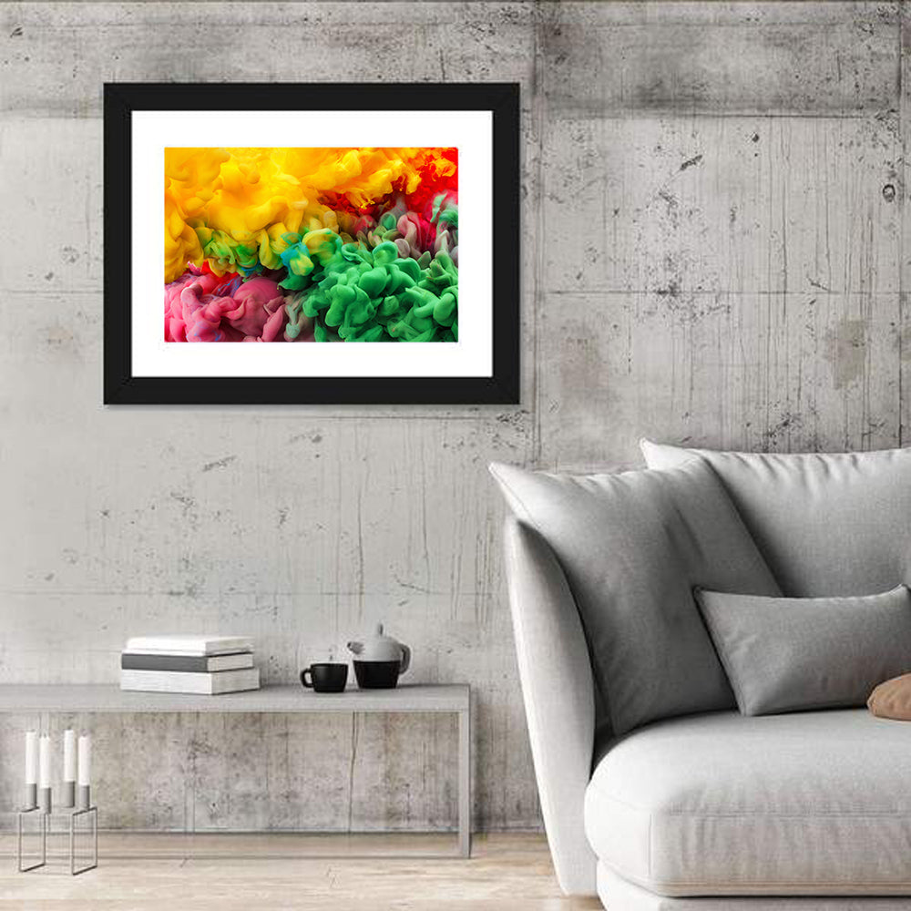 Vibrant Underwater Ink Cloud Abstract Wall Art