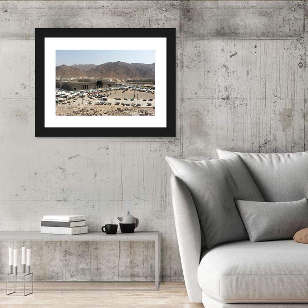 Mount Uhud Medina View Wall Art in a room, landscape