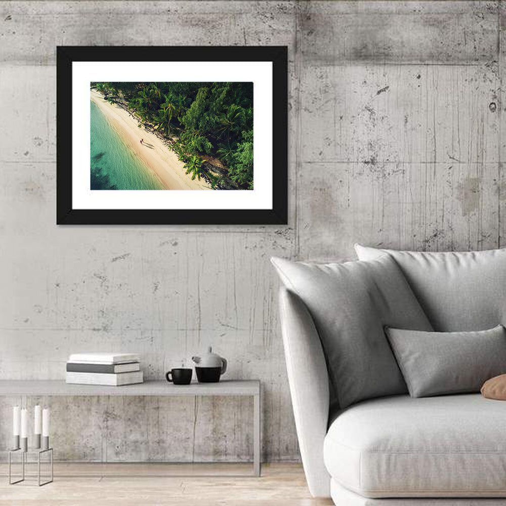 Dominica Beach Aerial, Late Afternoon Wall Art in a room, landscape