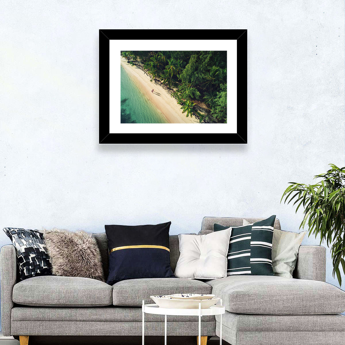 Dominica Beach Aerial, Late Afternoon Wall Art