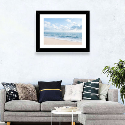Minimalist Sandy Beach and Gentle Waves Wall Art