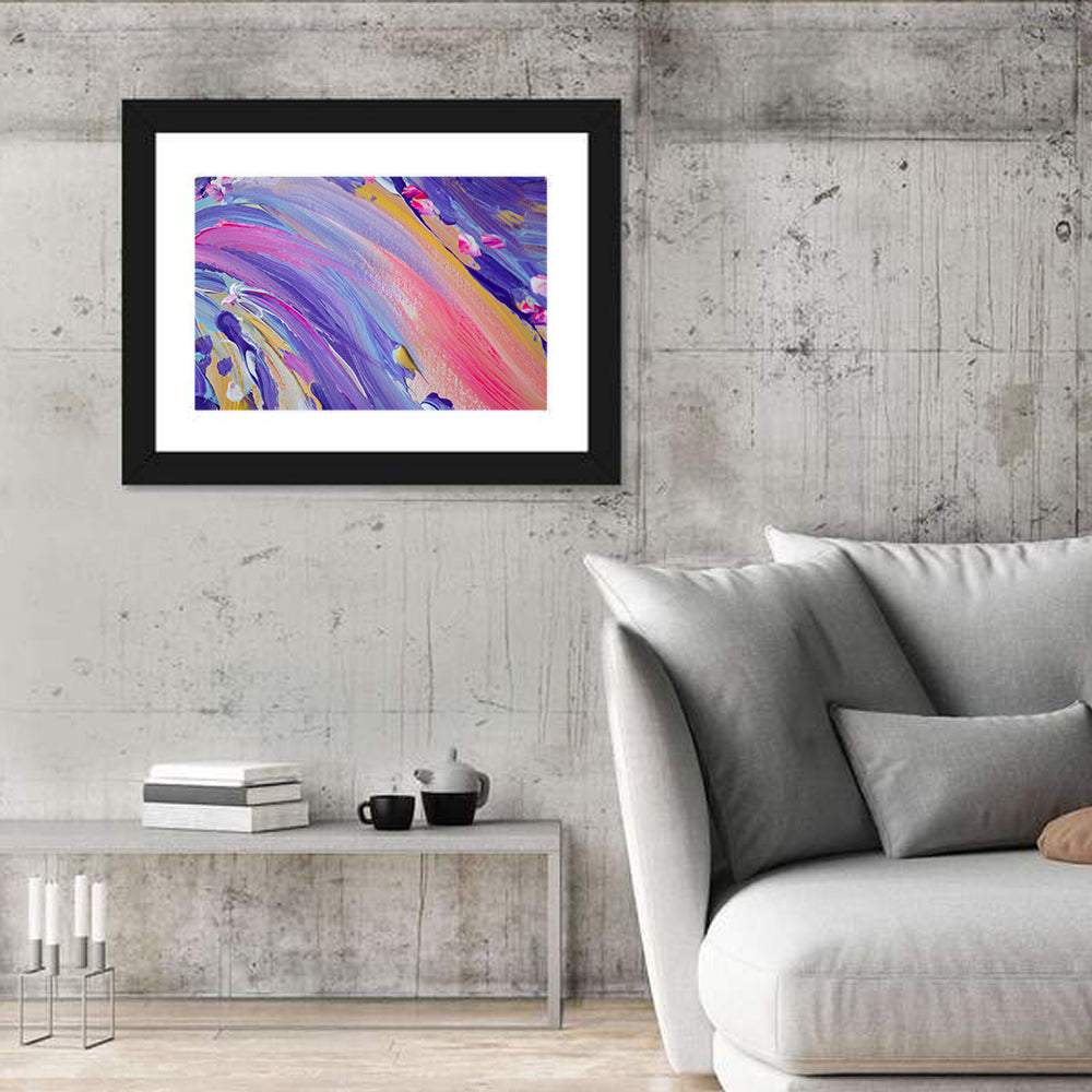 Sliding Hill Brushstrokes Wall Art in a room, landscape