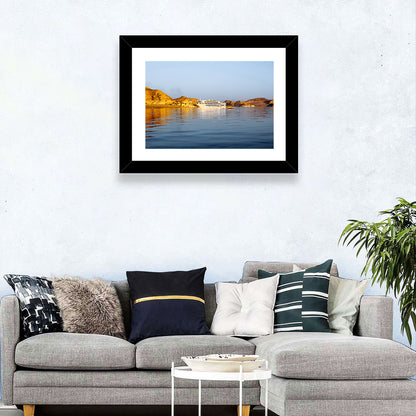 Lake Nasser Cruise Ship at Golden Hour Wall Art