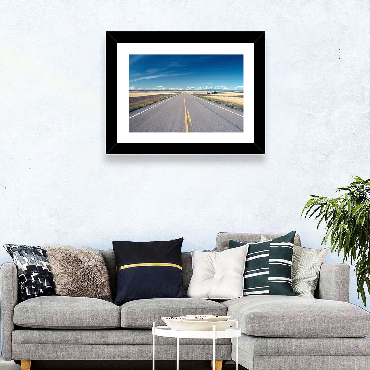 Infinite Road, Montana Wall Art in a room, landscape