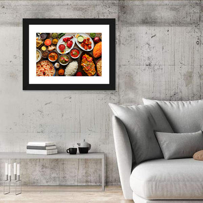 Indian Cuisine Flat Lay Wall Art