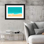 Sandy Beach Aerial Illustration Wall Art
