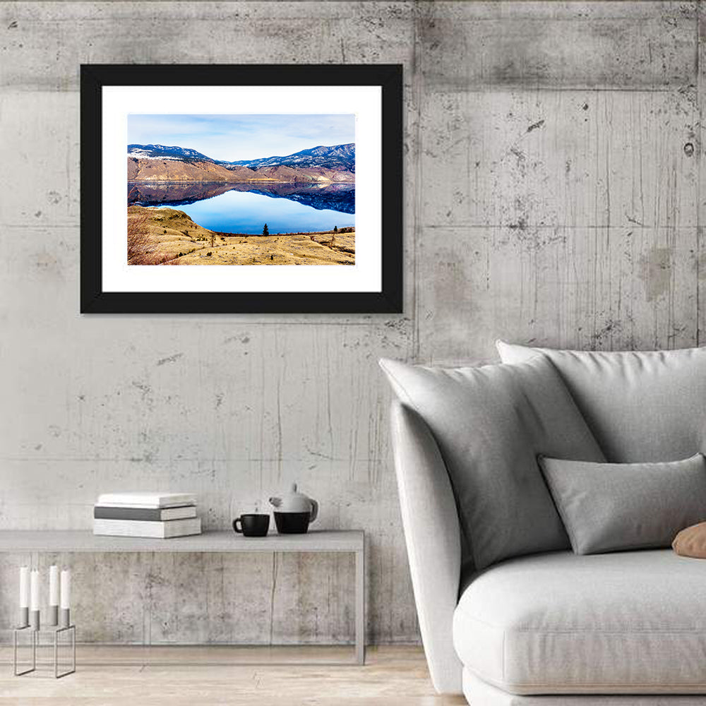 Kamloops Lake Sunset with Snow Capped Peaks Wall Art