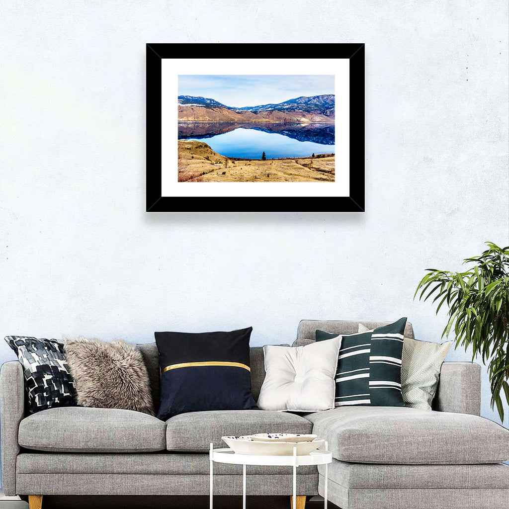 Kamloops Lake Sunset with Snow Capped Peaks Wall Art