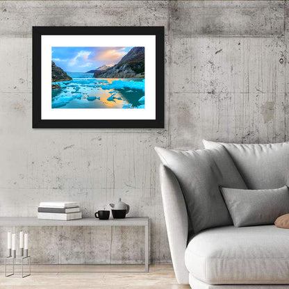 Grey Glacier at Sunset Wall Art