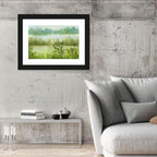 Misty River Meadow Watercolor Wall Art