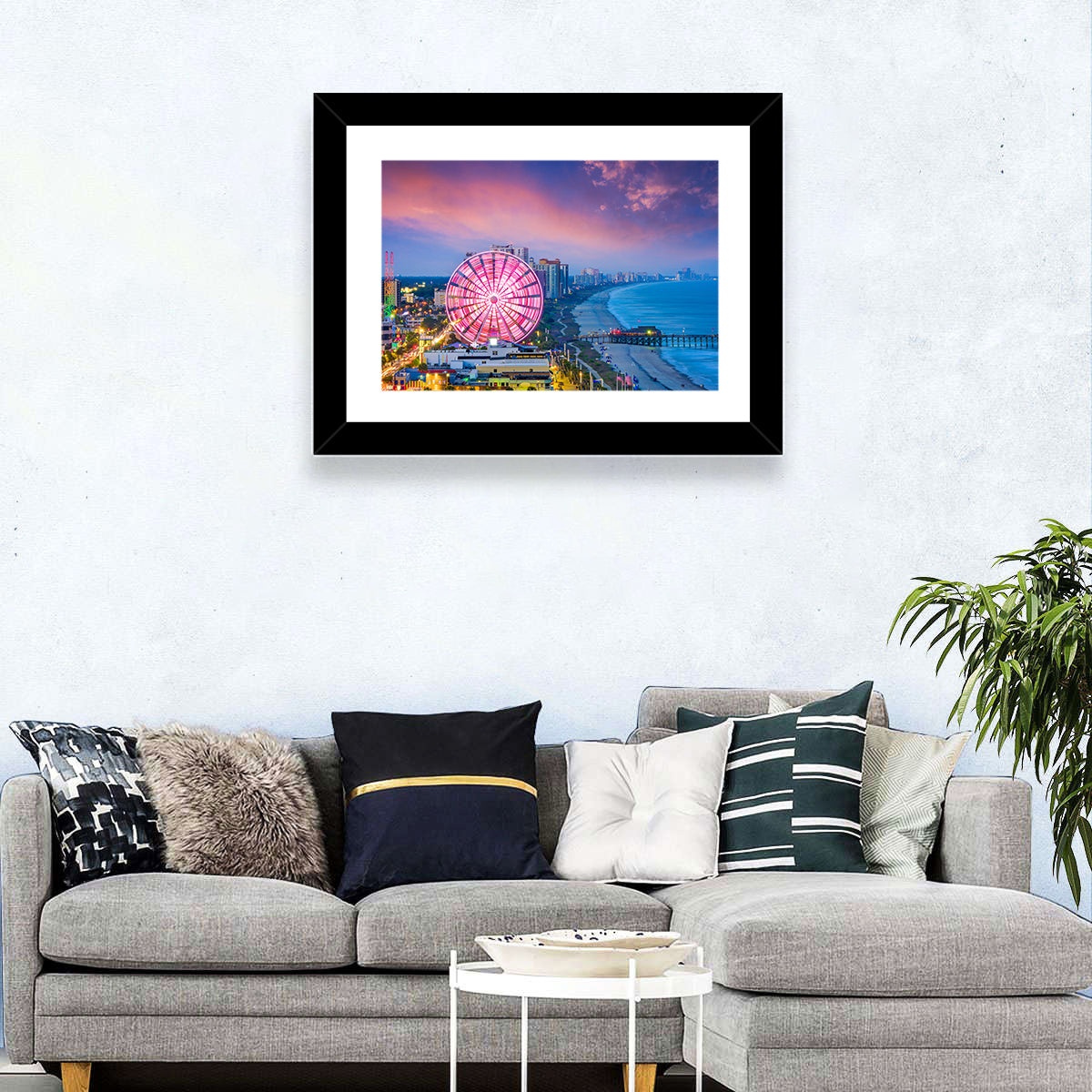 Myrtle Beach Skywheel at Twilight Wall Art in a room, landscape