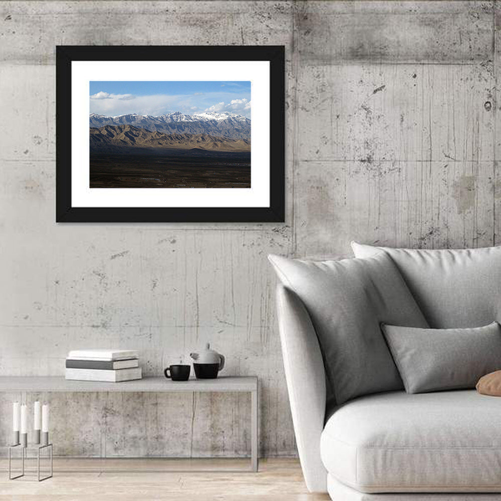 Snow-capped Afghan Mountains Wall Art in a room, landscape
