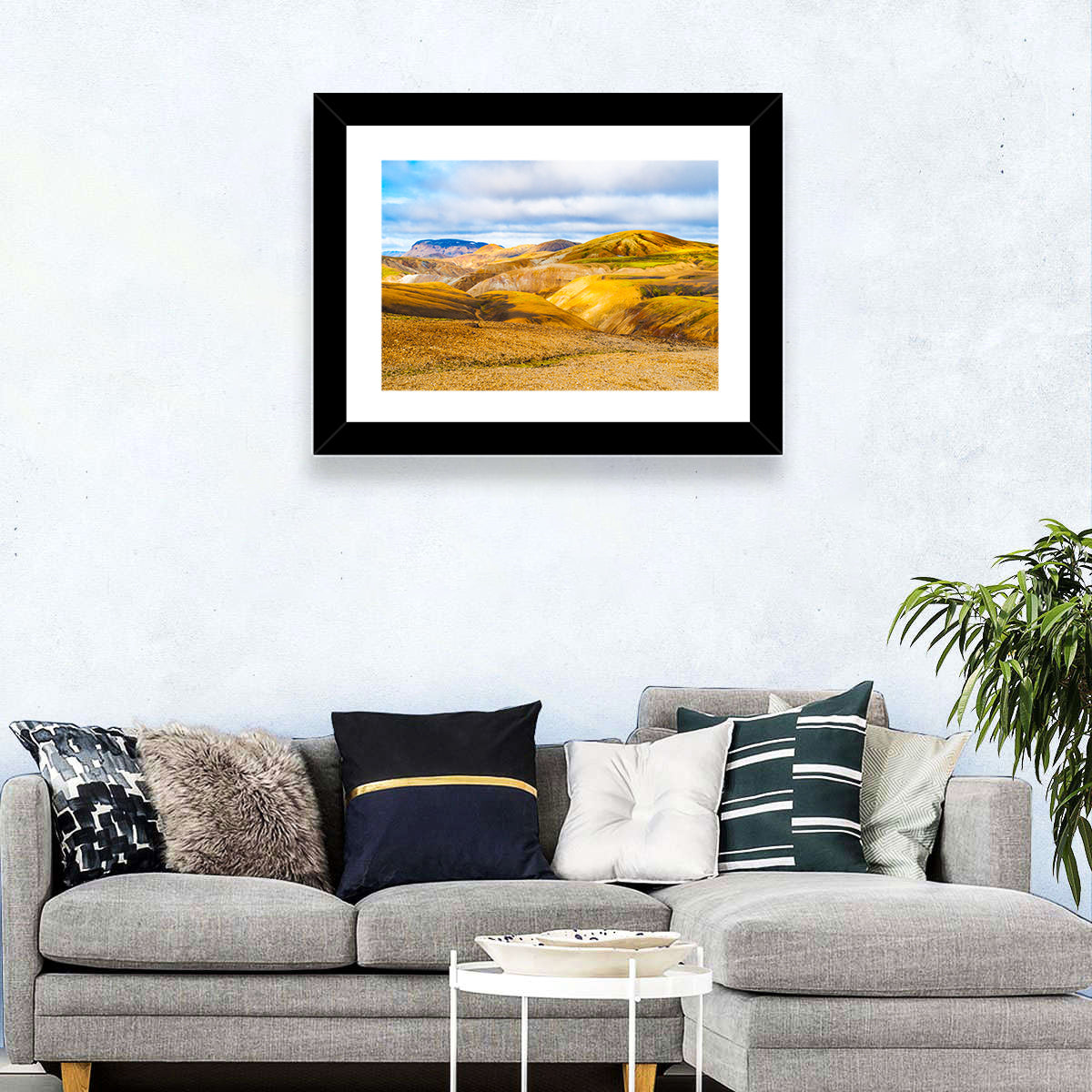 Landmannalaugar Rhyolite Mountains Wall Art in a room, landscape