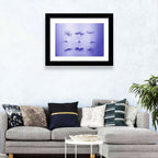 Blue Dandelion Seeds with Reflections Wall Art