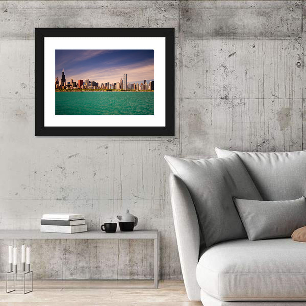 Chicago Skyline Above Lake Michigan Wall Art