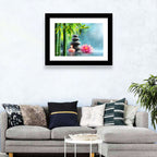 Zen Massage Stones with Waterlily Wall Art