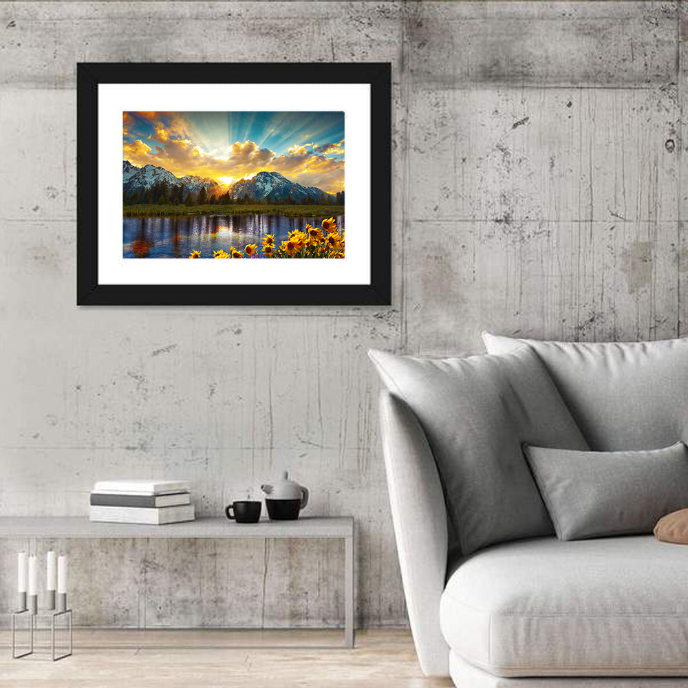 Grand Teton Sunrise Reflection Wall Art