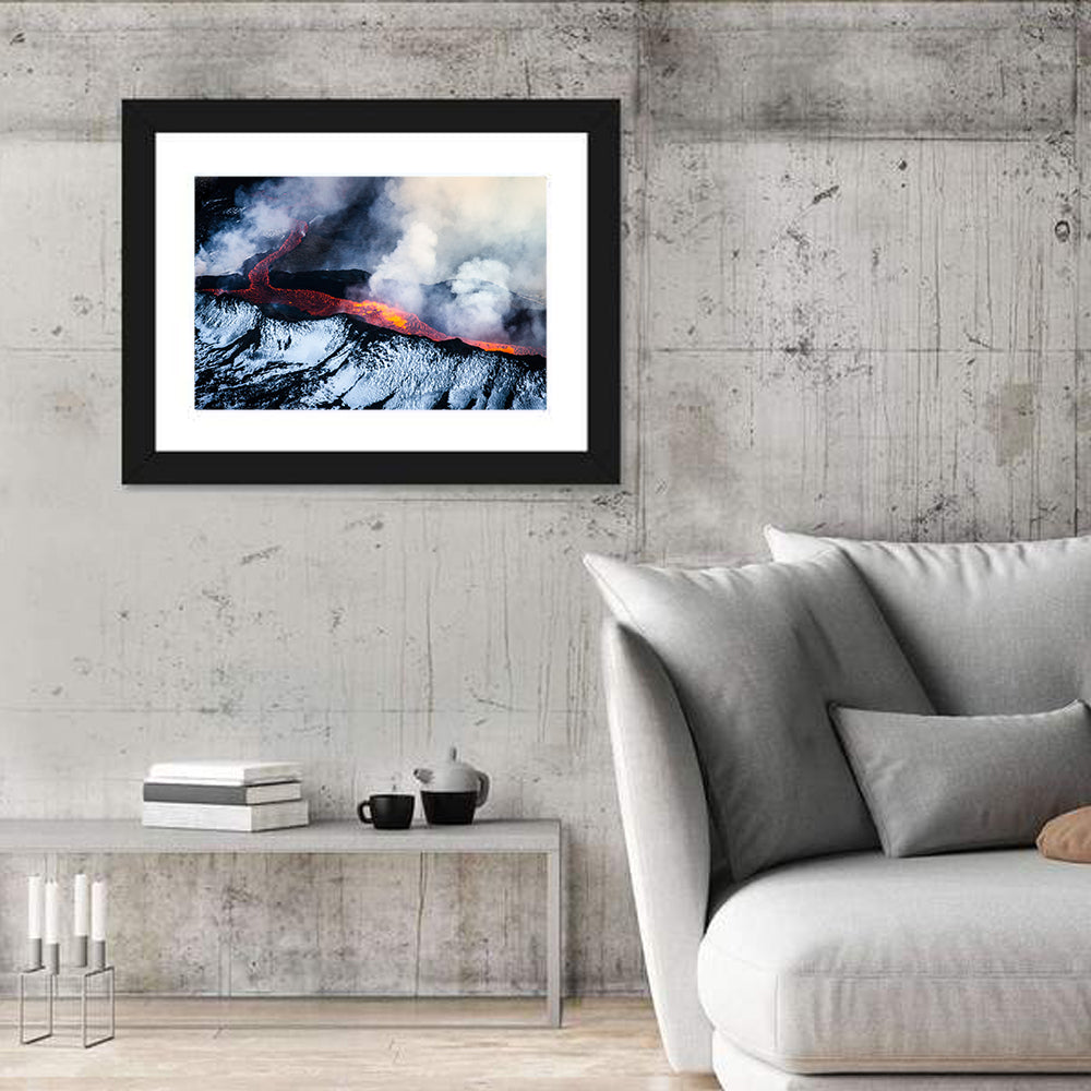 Snow-crusted Lava Flow Wall Art in a room, landscape